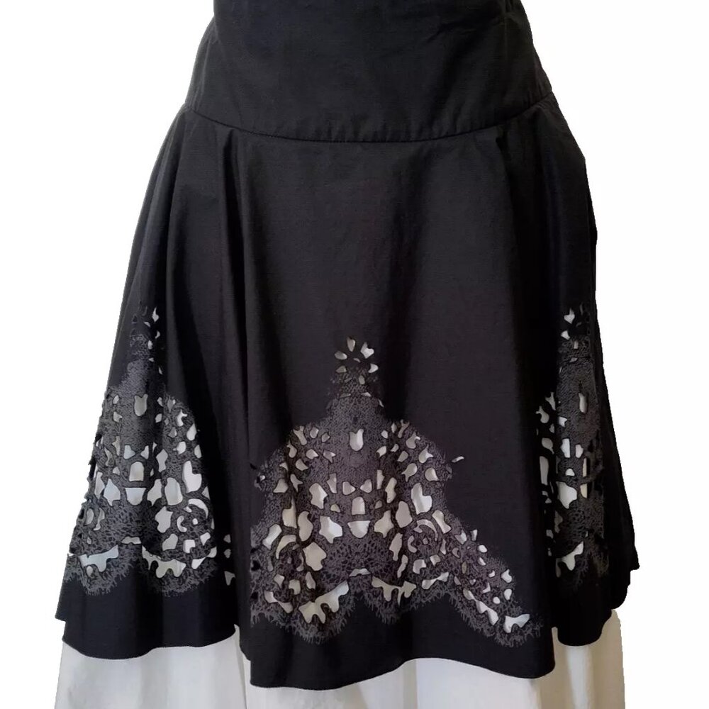 Jean Paul Gaultier Black and White A-Line Skirt